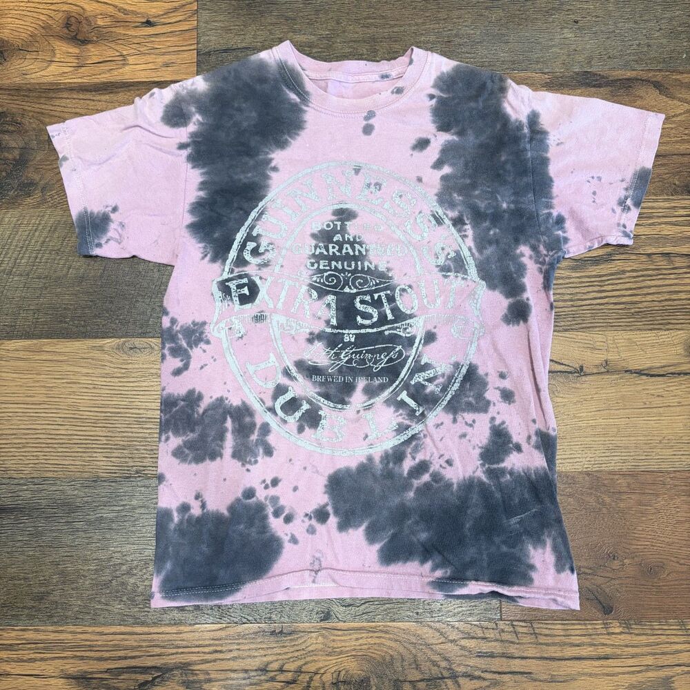 Pink & Gray Tie-Dye Guinness Tee